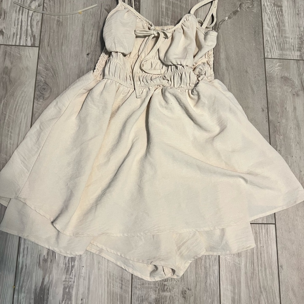 No Boundaries Cream Mini-Dress/ Romper Fit